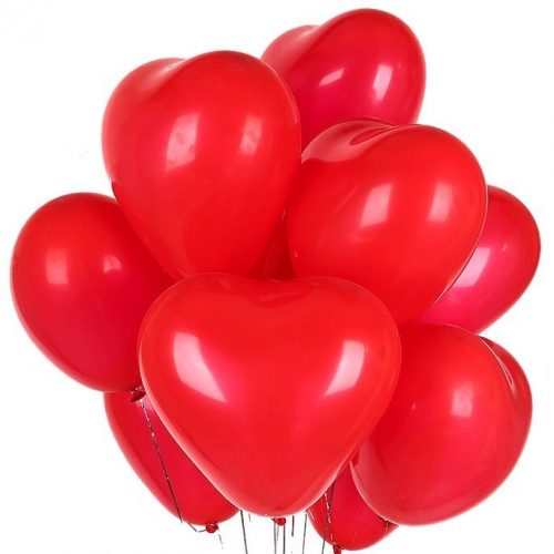 Гелиевые шары "Сердце" 10 штук